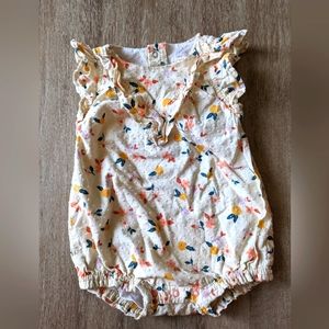 2/$10 Floral bubble romper with ruffles